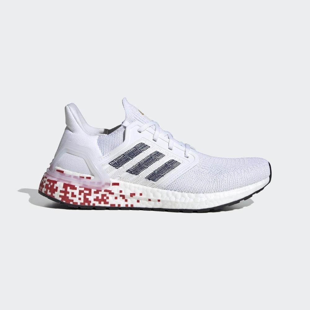 Adidasi Alergare Adidas Ultraboost 20 Dama Romania - Albi/Bleumarin/Rosii Inchis EG0722